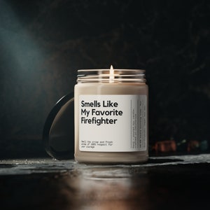 Custom Firefighter Gift Personalized Funny Unique Favorite Firefighter Candle Gift for Firefighters Fire Rescue Custom candle image 3
