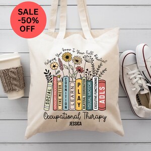 CafePress Occupational Therapy Tote Bag – Natural Canvas Reusable Shopping Bag – Custom Printed Tote - View #2