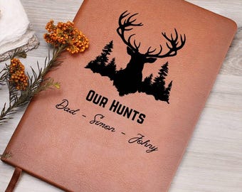 Personalized Family Hunting Journal Gift Engraved Leatherette Journal for Hunting Notes Custom Journal For Hunters Customized Hunting Log