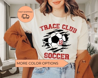 Custom Soccer Shirt, Personalized Soccer Mom Shirt, Soccer Fan Shirt, Soccer Number Shirt, Custom Soccer Team ShirtSoccer Tee