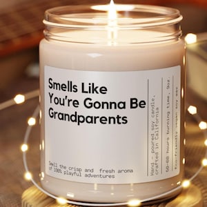 Personalized Grandparents Pregnancy Announcement Candle Gift for Grandparents Going To Be Grandparents Grandparents Promotion Baby Reveal
