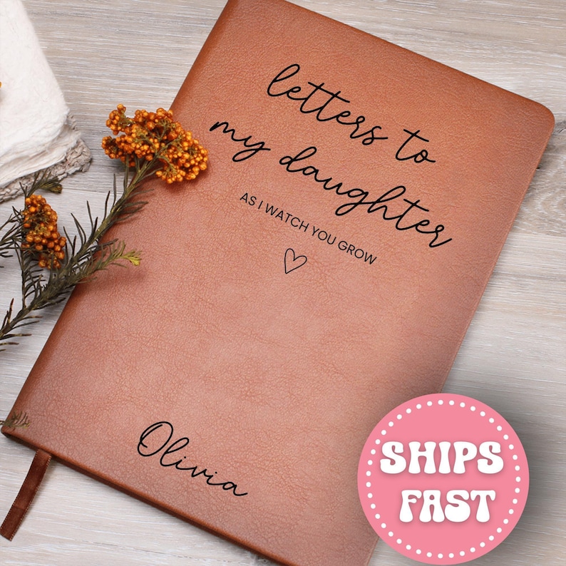 Letters to My Daughter Journal, Personalized Leather Memory Keepsake Book, Dear Daughter Journal, Custom Name Journal, Gift for Daughter image 1