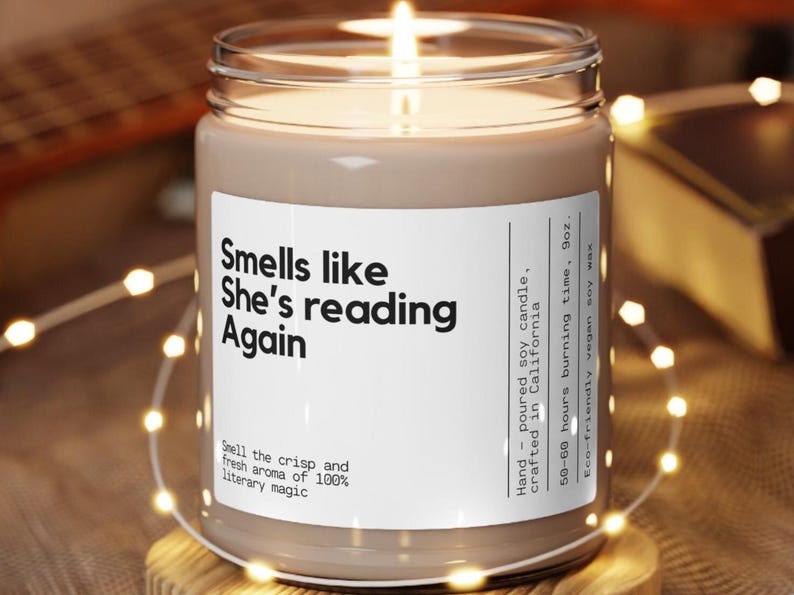Personalized reader gift, Avid reader bookworm, Reader gift for reader, Book lover decor, Reading candle, Gift for book lover, Bookworm gift image 1