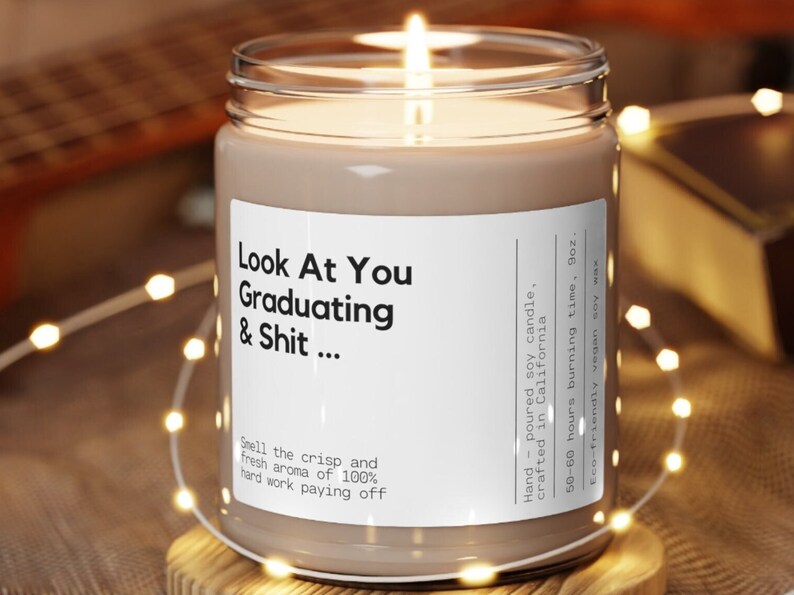 Graduation Candle Gift, Funny Grad Gift for her, scented candles best friend gift for best friend gifts, High School Graduation,Gift for him image 1