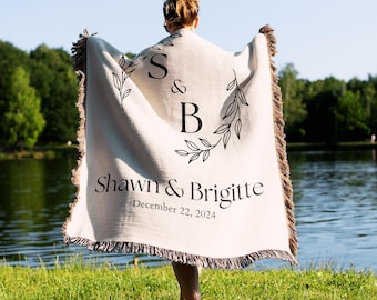 Personalized Blanket For Adults  Custom Soft Blanket for Gifting Gift Woven Throw Blanket Wedding Throw Unique Gift Engagement Wedding Guest