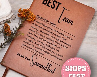 Custom Best Team Journal Personalized Gift Bulk Journals Employee Gift Coworker Appreciation Corporate Team Notebook