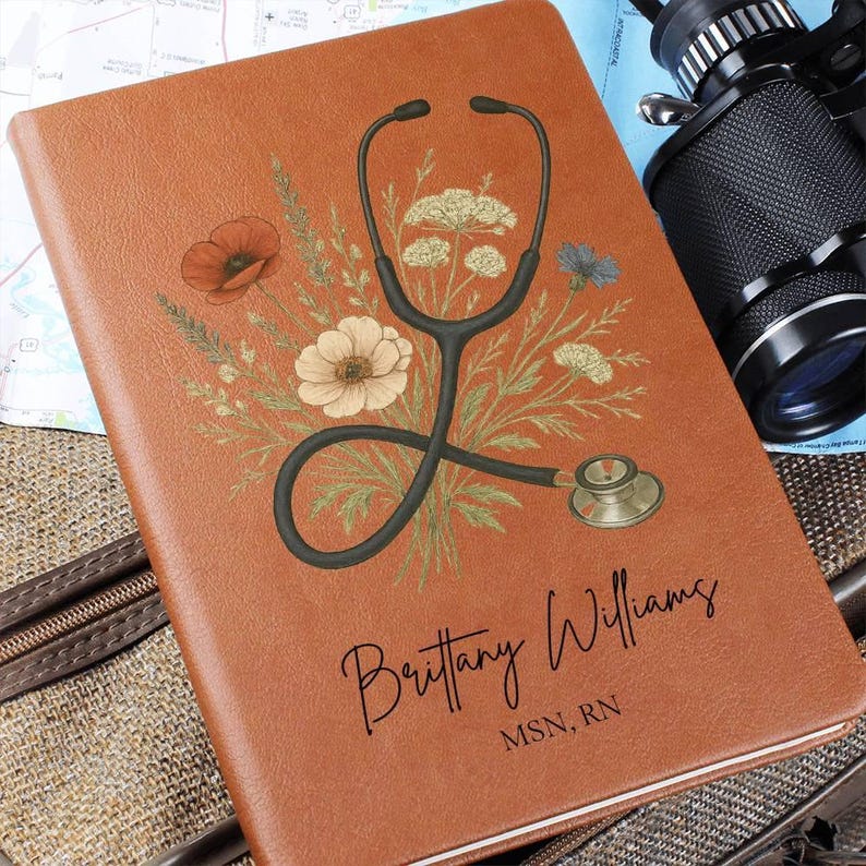 Personalized Nurse Journal with Stethoscope Custom Name Gifts for Nurses & Doctors Nurse Appreciation Gift for Her RN Graduation Keepsake image 7