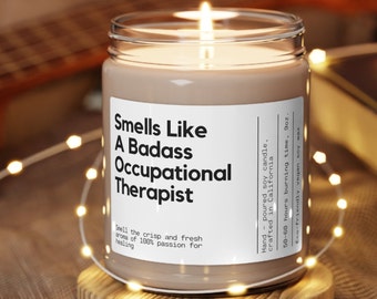 Personalized Occupational Therapist Gift Smells Like A Badass Occupational Therapist Candle, Gift For OT Graduates, Custom candle For OT