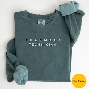 Comfort Colors Minimalist CPHT Sweatshirt Custom CPhT Personalized Certified Pharmacy Technician Crewneck Nurse Appreciation Gift Pharmacy