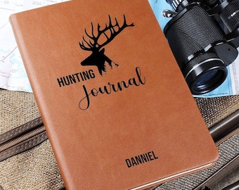 Personalized Hunting Journal Custom Engraved Leatherette Journal for Hunting Notes Gift Custom Journal For Hunters Customized Gift Hunt Log
