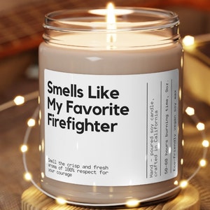 Custom Firefighter Gift Personalized Funny Unique Favorite Firefighter Candle Gift for Firefighters Fire Rescue Custom candle