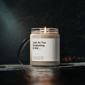 Graduation Candle Gift, Funny Grad Gift for her, scented candles best friend gift for best friend gifts, High School Graduation,Gift for him image 4