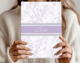 Blue Toile Personalized Journal Gift Customized Coquette Notebook women Custom Name Journal Bridesmaid Proposal Wedding Bridal Party Gift