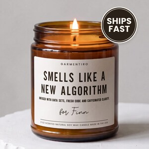 Data Scientist Candle, New Algorithm Gift, Custom Name Label, Coding Desk Decor, Funny Tech Present, Analytics Lover Humor, Data Nerd Desk
