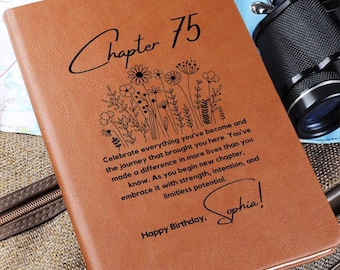 75th Birthday Gift Turning Seventy-Five Notebook, 75 Years Old Gift for Her or Him, 75th Birthday Gift for Sister Aunt Bestie Coworker