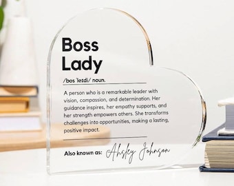 Personalized Boss Lady Plaque Custom Gift for Boss female Boss Lady Journal Gift Keepsake for Boss Lady Boss Gift for Women Female Manager