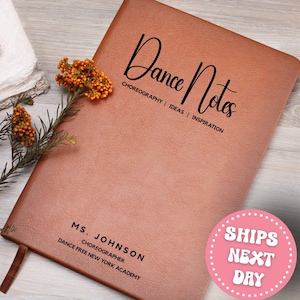 Personalized Choreography Journal, Custom Dance Teacher Gift, Dance Notes Notebook, Dancer Gifts, Dance Team Competition, Dance Recital Book