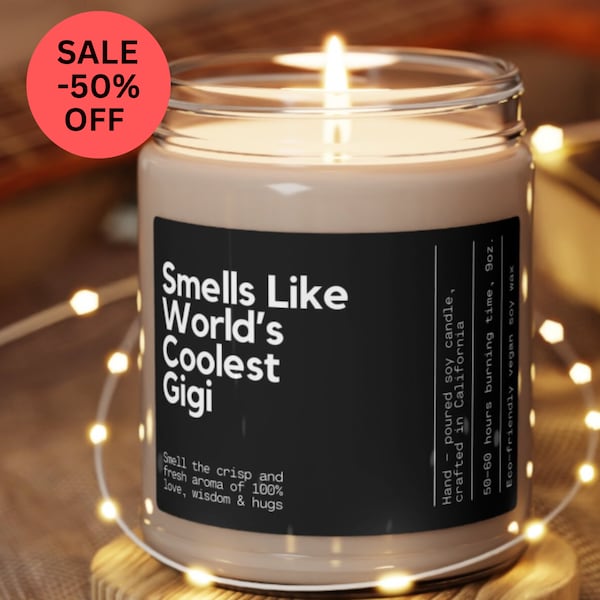 Smells Like World's Coolest Gigi Gifts Candle Gigi candle Gift For Grandmother Grandma Gift Candle Funny Grandma Candle Grand mother gift