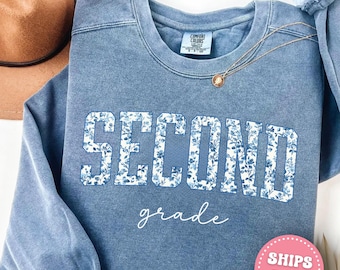Second Grade Teacher Sweatshirt, Second Grade Teacher Shirt, Second Grade Sweater,  Toile de Jouy 2nd Grade Shirt Elementary School Teacher