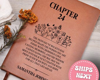 Personalized 24th Birthday Gift Custom Leather Journal For Him, For Her, Gift For Son, Gift For Daughter, Gift For Friend, Gift For Coworker
