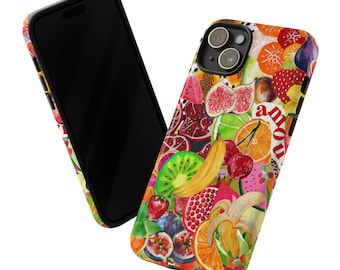 Fruit phone case Collage Phone Case Scrapbook Phone Case Fruits Summer iPhone Case iPhone 15 Pro Max 15 Pro 15 plus  14 Pro 14 Pro 13