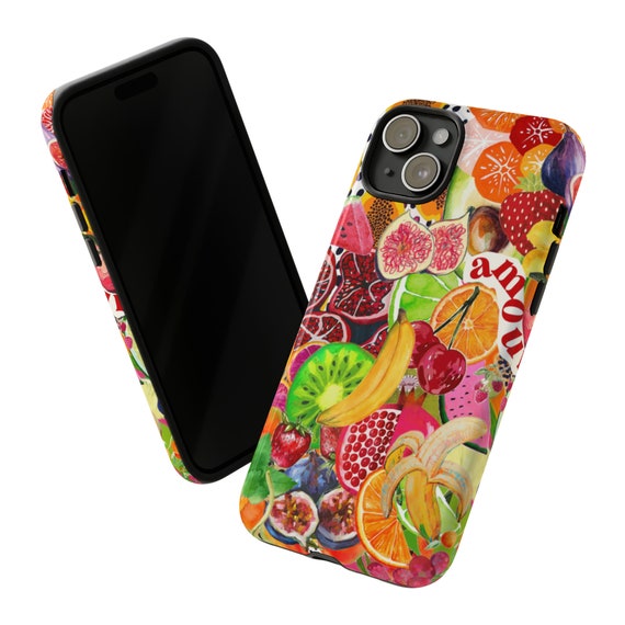 Fruit phone case Collage Phone Case Scrapbook Phone Case Fruits Summer iPhone Case iPhone 15 Pro Max 15 Pro 15 plus  14 Pro 14 Pro 13