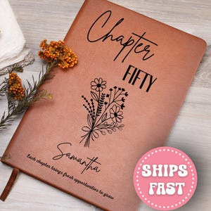 50th Birthday Gift Turning Fifty Notebook, 50 Years Old Gift for Her or Him, 50th Birthday Gift for Sister Aunt Bestie Coworker Name Journal