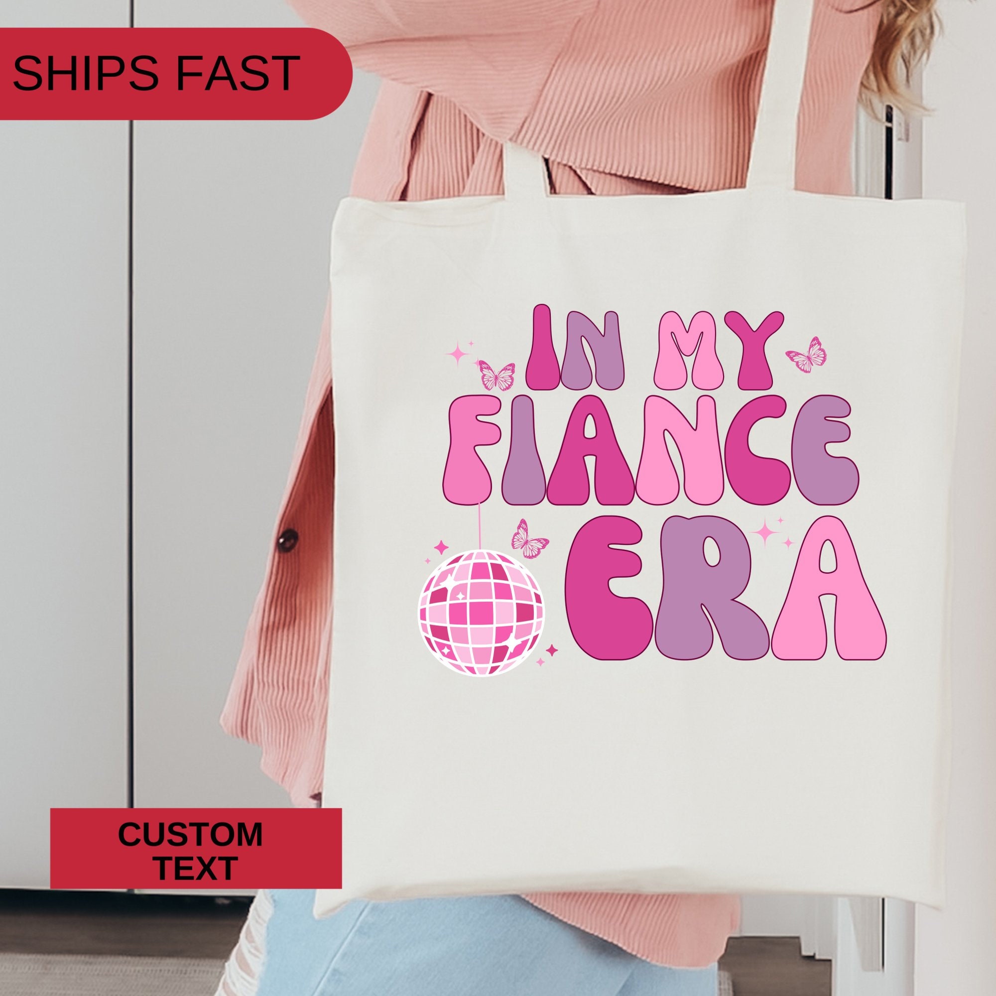 In My Fiance Era Tote Bag Custom Bride Tote Bag Engagement Gift For Her Wedding Gift Bridal Shower Gift Future Mrs Tote Bag Bachelorette