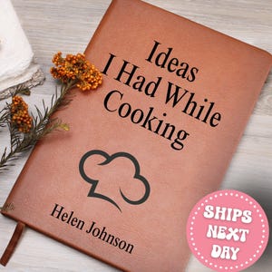 Personalized Cooking Gift Custom Leather Journal Notebook - For Chef, Cooking Enthusiast, Food Lover Gift, Christmas Gift Retirement