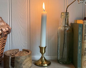 Vintage Brass Finish Candlestick Holder: Mantel Table Decor