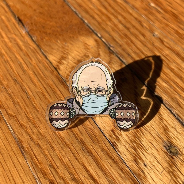 Peeping Bernie Sanders Pin - Miz Mittens