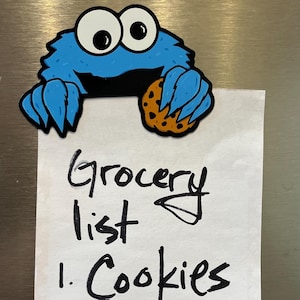 Peeping Blue Monster with Cookie 3 inch magnet