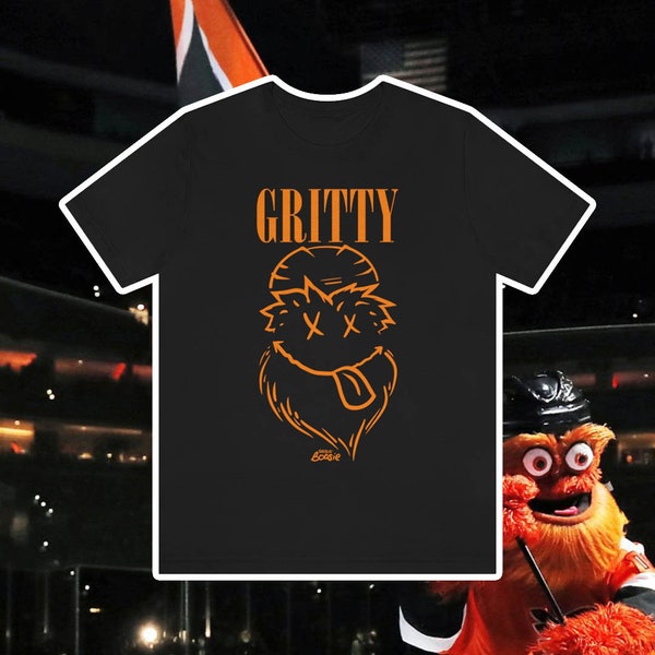 Grit-vana Shirt - MORE COLORS - Philadelphia Flyers Gritty and Nirvana Smiley Face Mashup