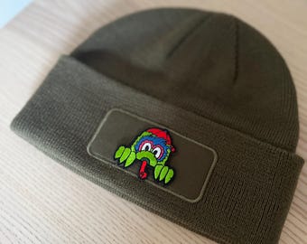 Phanatic Beanie, Philadelphia Phillies, Retro Vintage Philly Skull Knit Cap, Philly Fan, Best Mascots Baseball Men Women Unisex