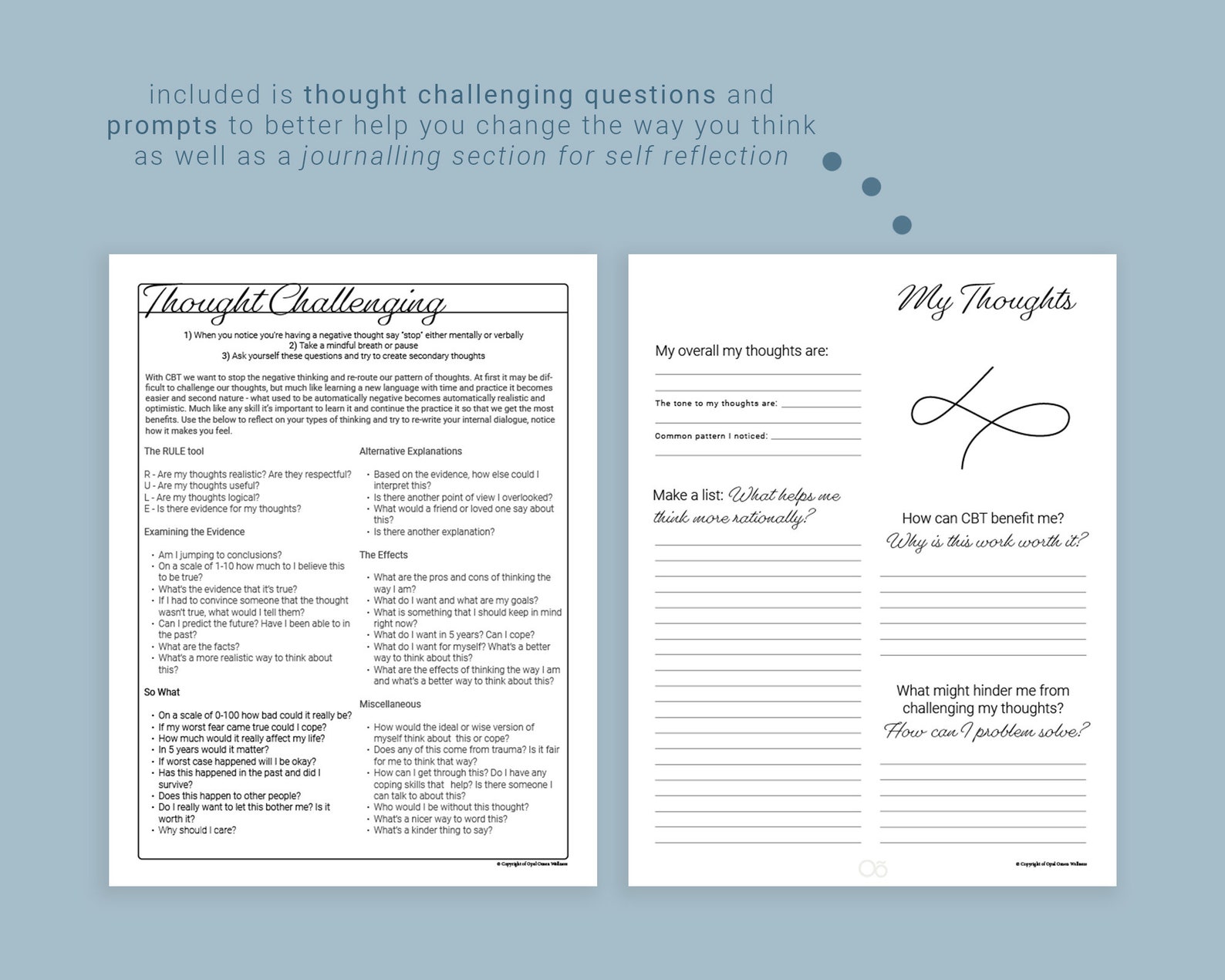 CBT Worksheets Printable\/instant Download Cognitive - Etsy