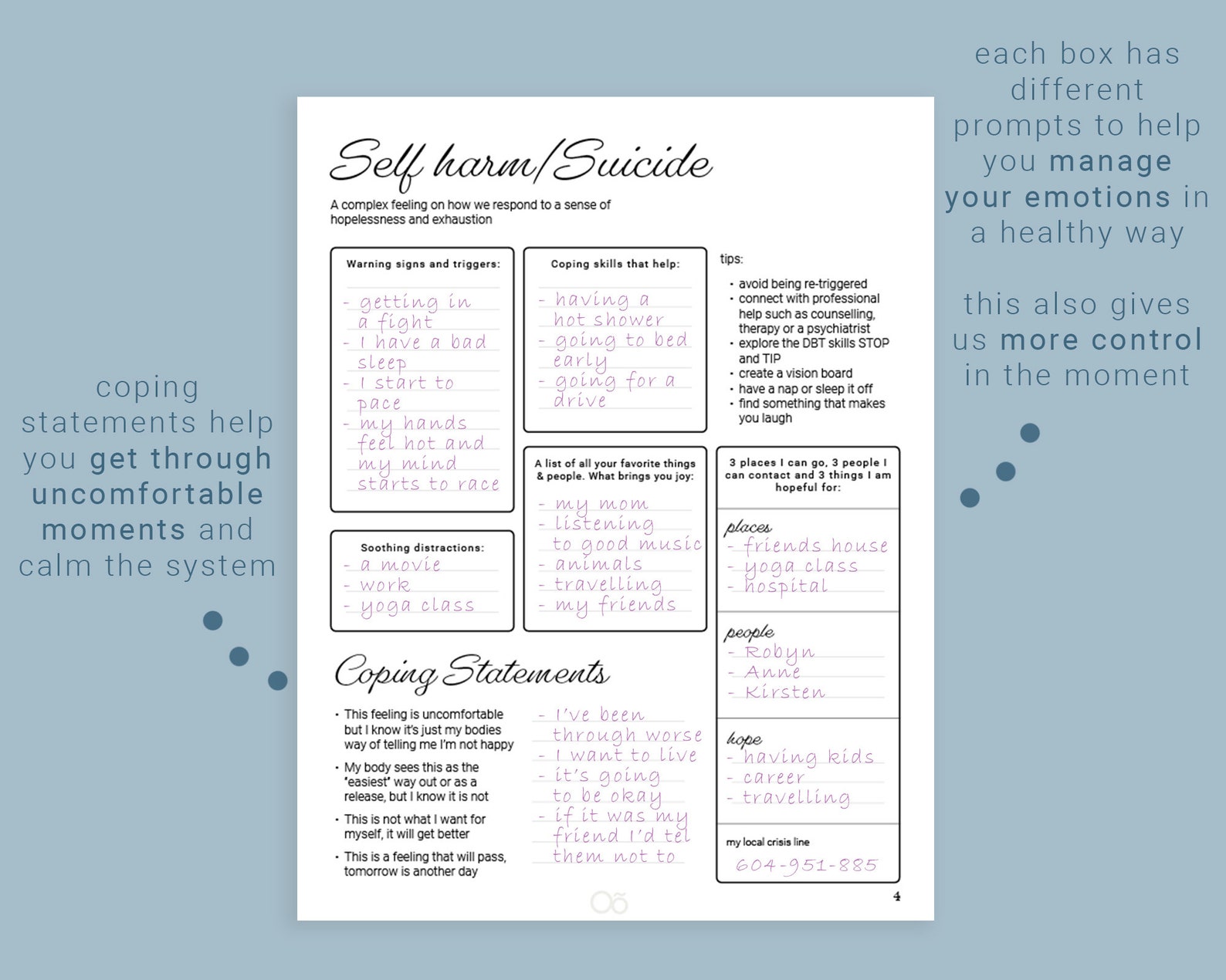 Safety Plans Printable/instant Download Mental Health - Etsy