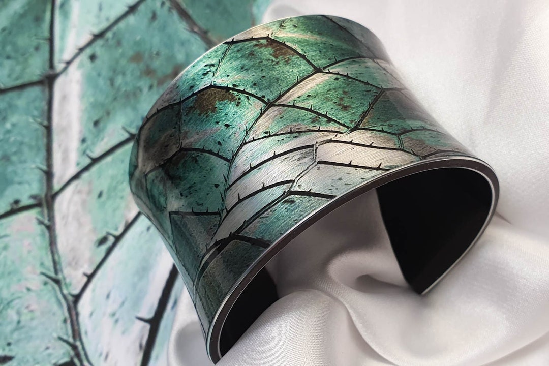 Butterfly Wings Cuff Bracelet, Gift for Her, Butterfly Jewelry, Green