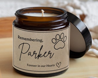 Pet memory candle-pet memorial gift-loosing pet gift-pet candle memory-memory candle-message candle-thinking of you candle-remembering pet