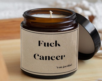 Fuck Cancer Candle-Message candle-container candle-candle with message-breast cancer gift-soy wax candle-candle gift-Fuck Cancer