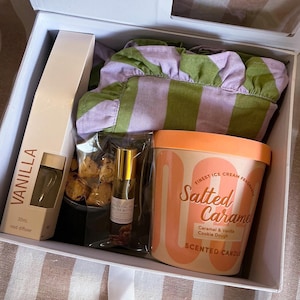 Salted Caramel Pamper Gift Box | Candle, Reed Diffuser & Treats