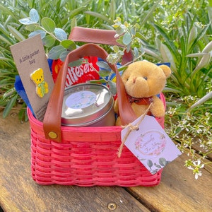 Teddy Bears Picnic gift hamper-gift basket-sending a hug gift-pocket hug-gift for friend -friendship gift-womens gift-best friend gift-gift