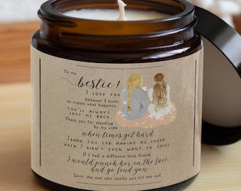 Bestie Candle-message candle-best friend gift-gift for best friend-friendship gift-quote candle-friendship candle-gift for her-women's gift