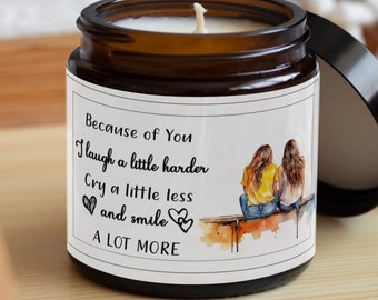 Best friend candle-quote candle-candle for friend-friendship candle-friendship gift-gift for best friend-message candle-gift for her-candle