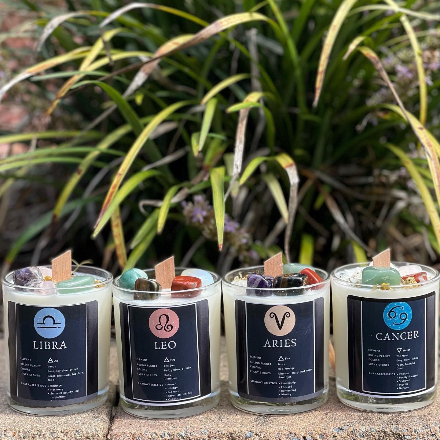 Star Sign Crystal Candleshoroscope Candleszodiac Crystal Etsy Australia