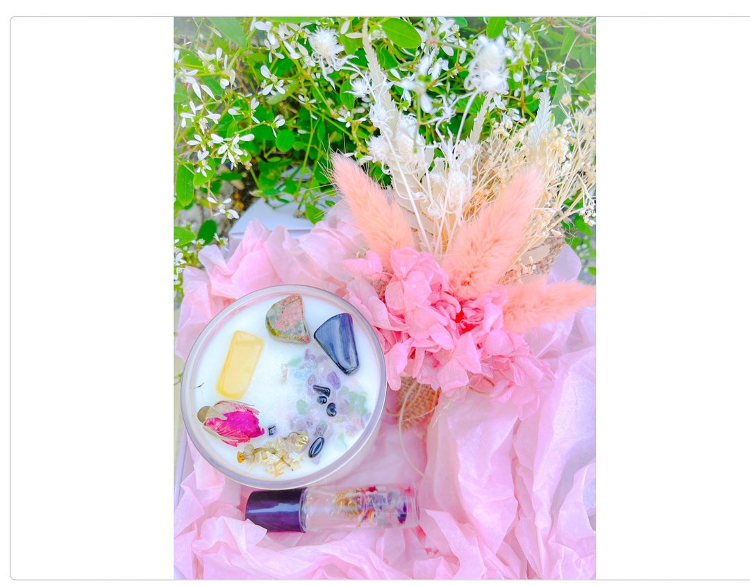 Crystal Candle Gift Setcandle Gift Boxcrystal Setgift for Etsy