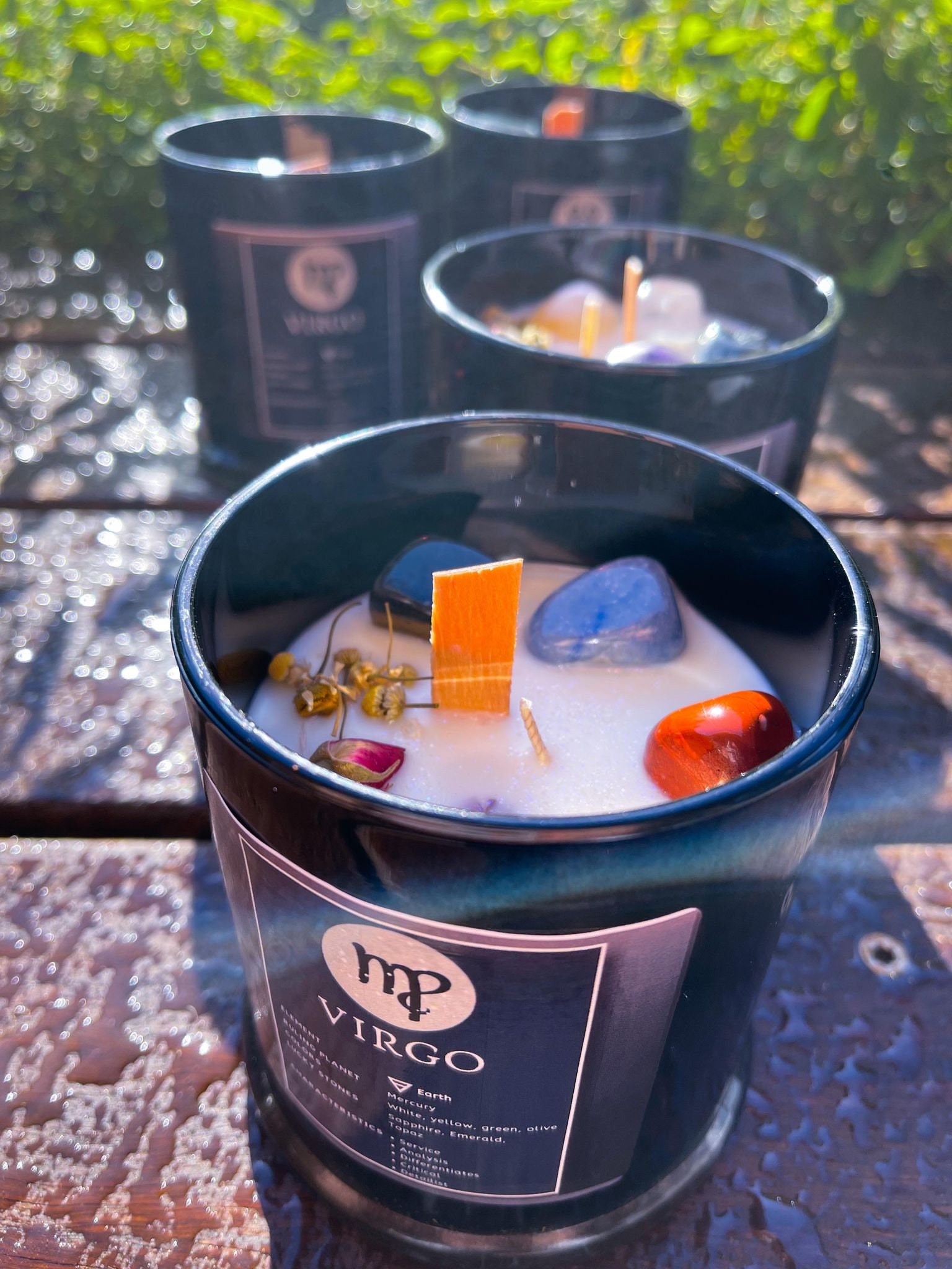 Star Sign Crystal Candleshoroscope Candleszodiac Crystal Etsy Australia