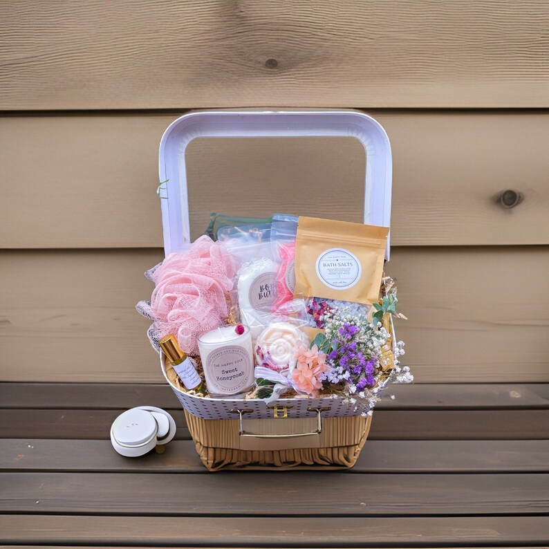 Suitcase Gift Hamper Box with window lid-Women's gift box-pamper gift box-spa gift box-self care gift-gift for her-Deluxe gift box-ladies image 4