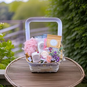 Suitcase Gift Hamper Box with window lid-Women's gift box-pamper gift box-spa gift box-self care gift-gift for her-Deluxe gift box-ladies image 6