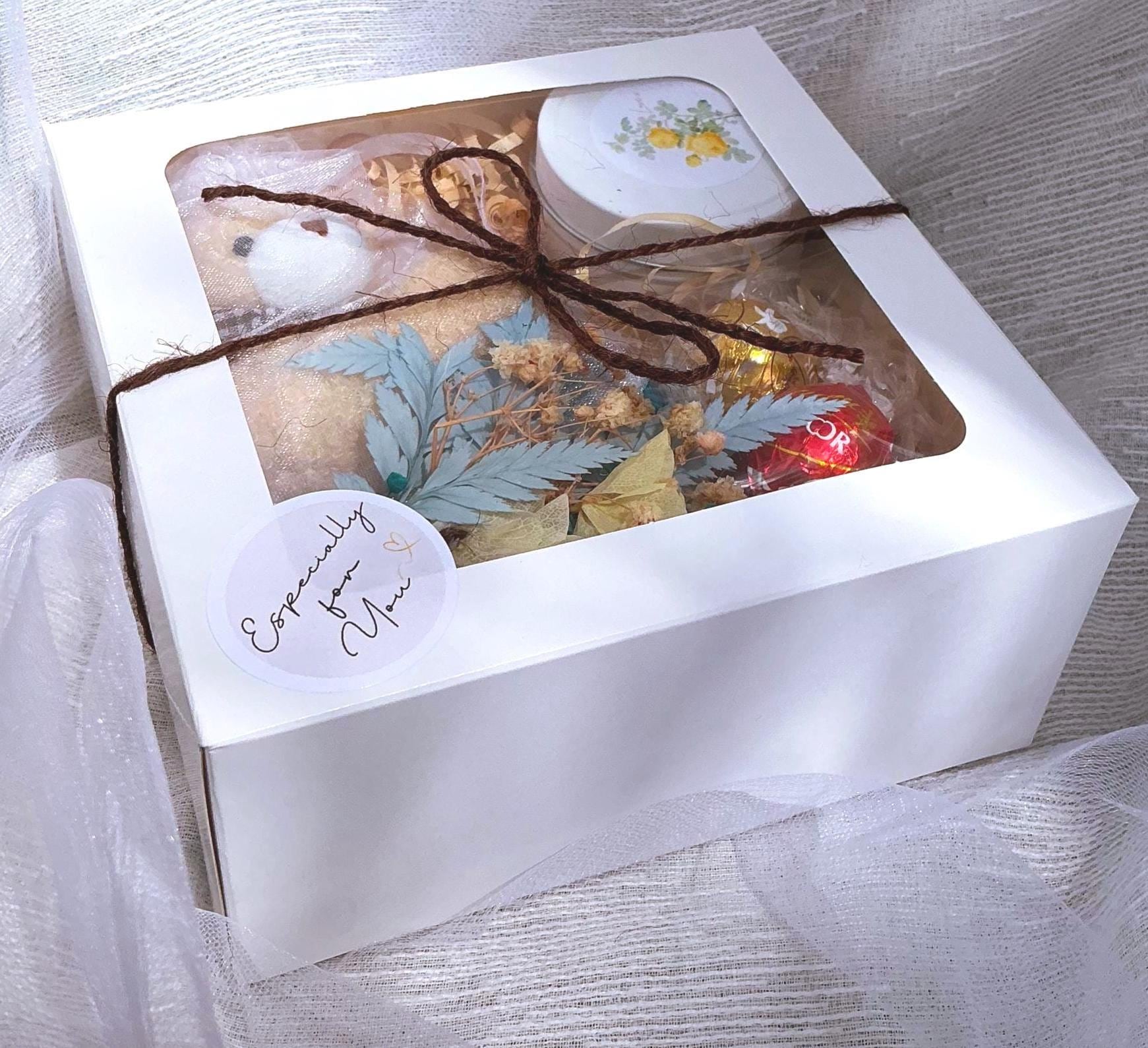 Sending Hugs Gift Box: Mini Teddy, Candle & Chocolates - Etsy Australia