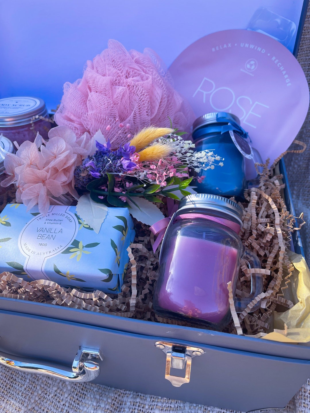 Vintagestyle Suitcase Gift Box Spa Packpamper Packageself Care Gift